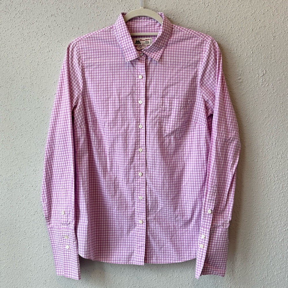 Thomas Mason for J. Crew lilac gingham button down